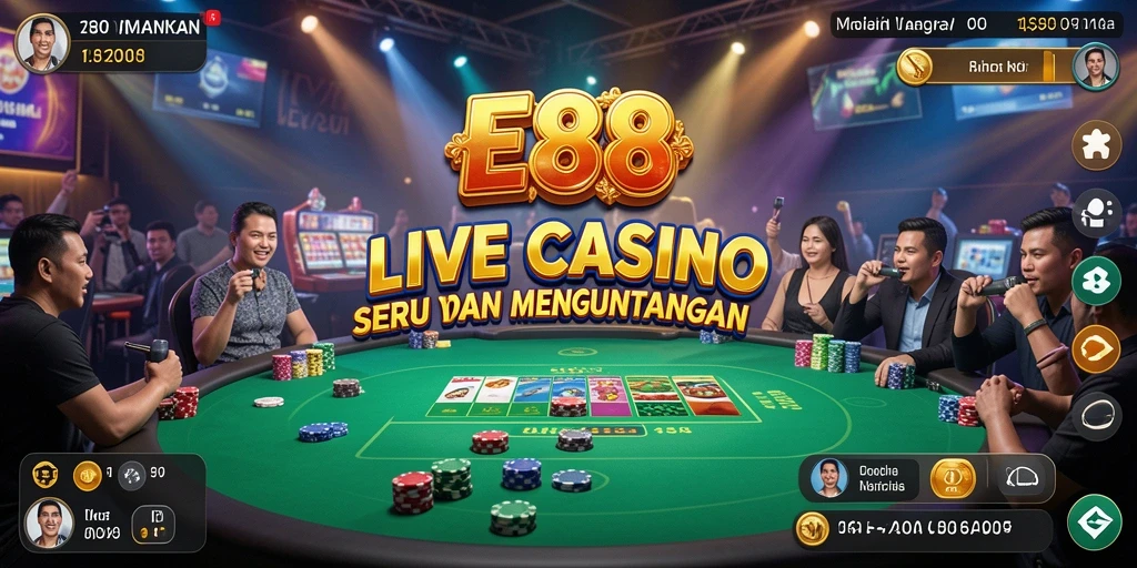 Gameplay Live Casino yang mendebarkan di E88 dengan dealer profesional.