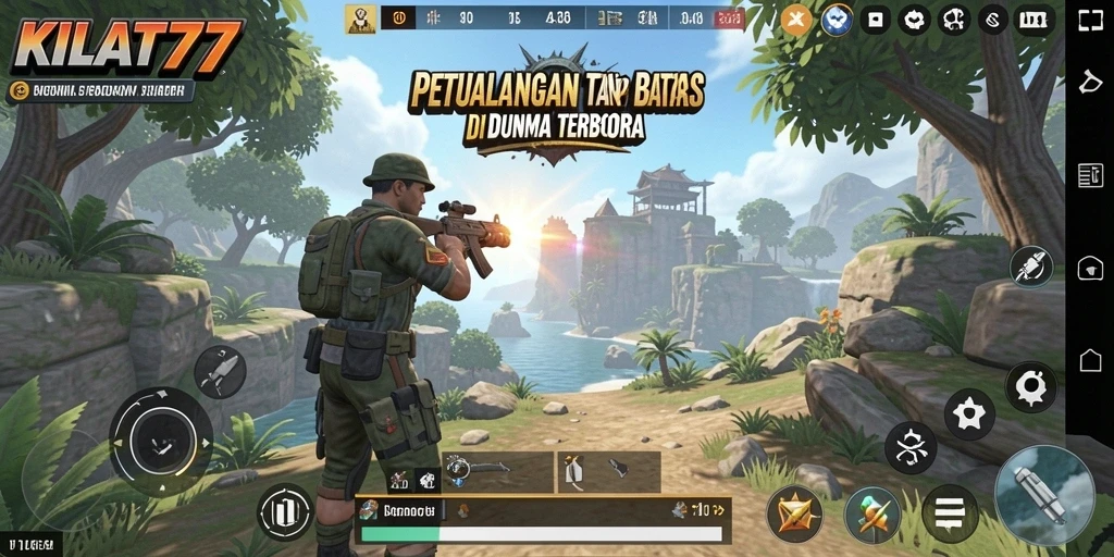 Screenshot gameplay KILAT77 menampilkan petualangan seru di dunia terbuka.