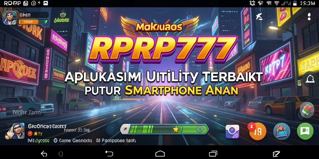 Tampilan utama aplikasi RPRP777 dengan fitur-fitur Utility yang menarik.