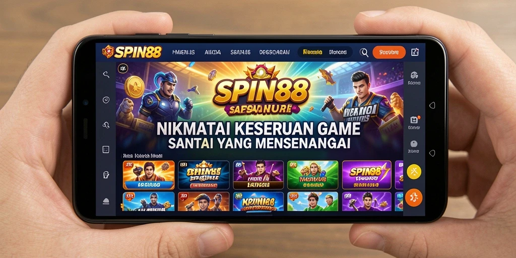 Screenshot utama SPIN88 menampilkan gameplay santai yang menyenangkan.