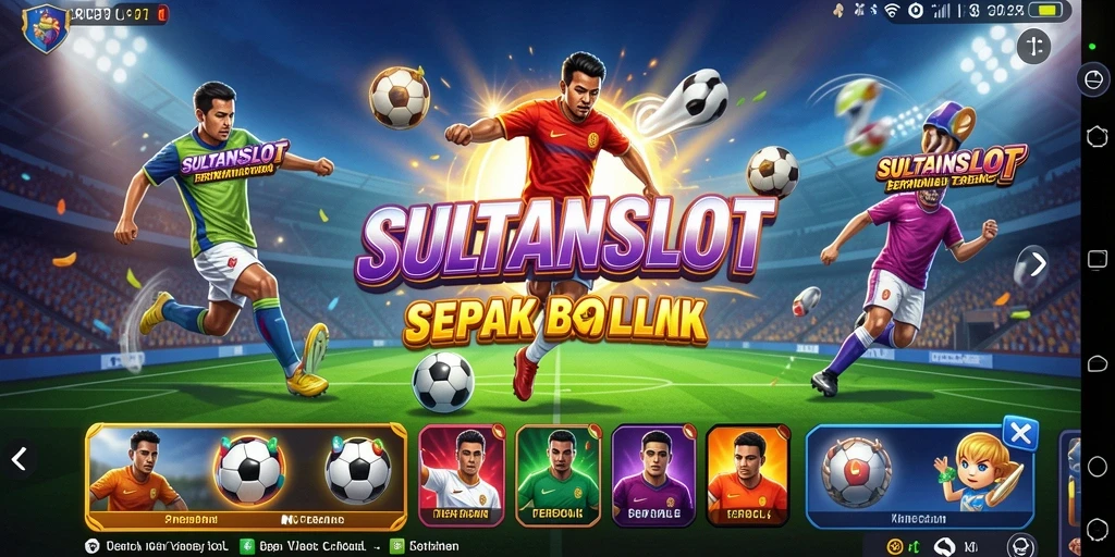Tampilan gameplay SULTANSLOT dengan grafis sepak bola yang menarik.