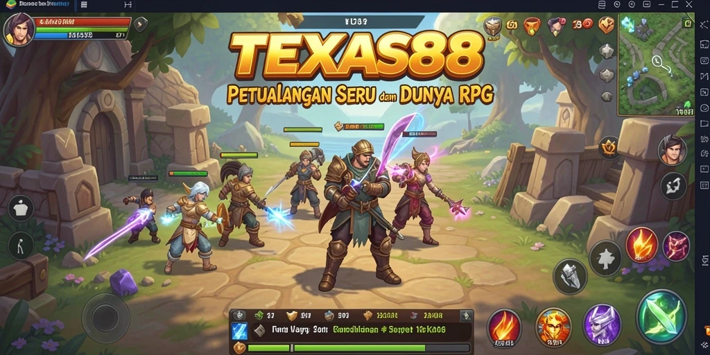 Tampilan gameplay menegangkan dalam TEXAS88 saat melawan monster besar.