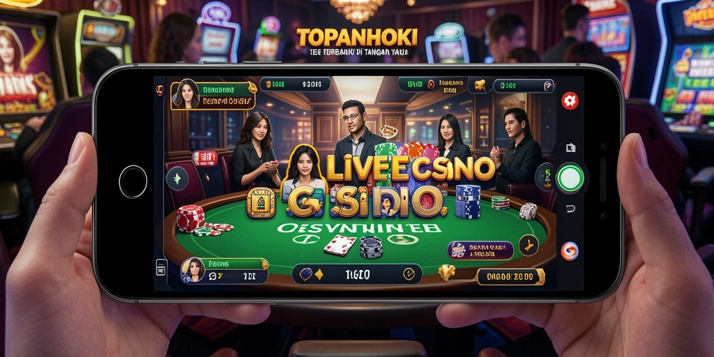 Tampilan gameplay Live Casino yang mendebarkan di TOPANHOKI.