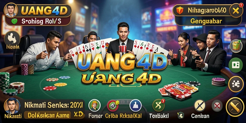 Tampilan gameplay poker menarik di UANG4D dengan antarmuka yang mudah digunakan.
