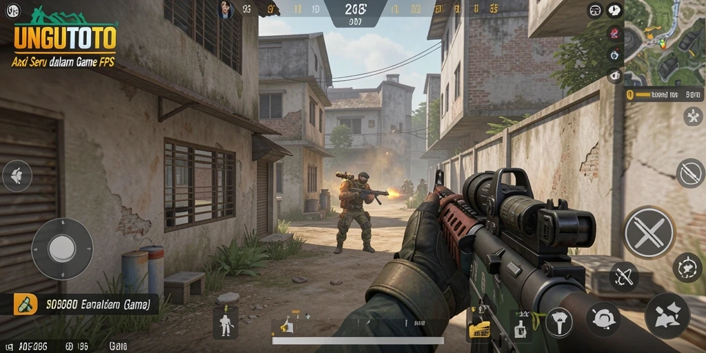 Screenshot gameplay UNGUTOTO menampilkan aksi menembak yang mendebarkan.